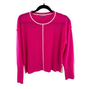 ALASHAN Women's Pink Sweater Crew Neck Long Sleeve Knit Top Size Small